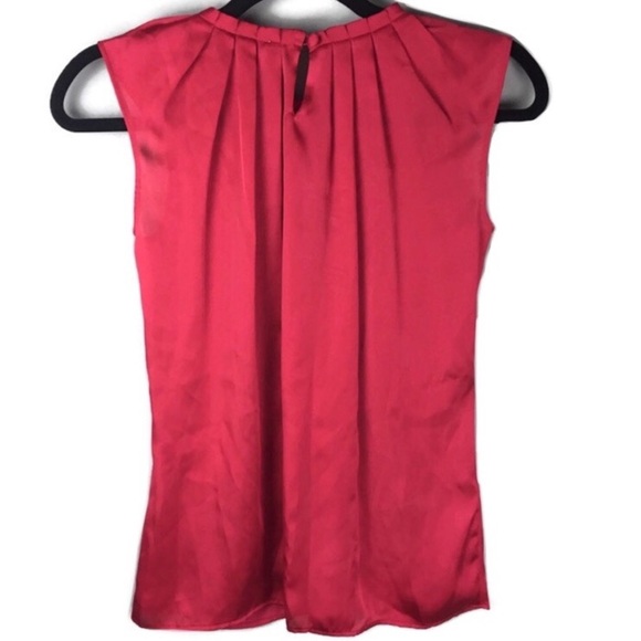 Loft Gathered Collar Scarf Print Red Blouse XSP - Picture 2 of 8